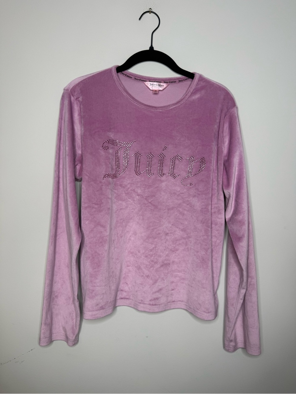 Juicy Couture Pink Lavender Velour Long Sleeve Tee